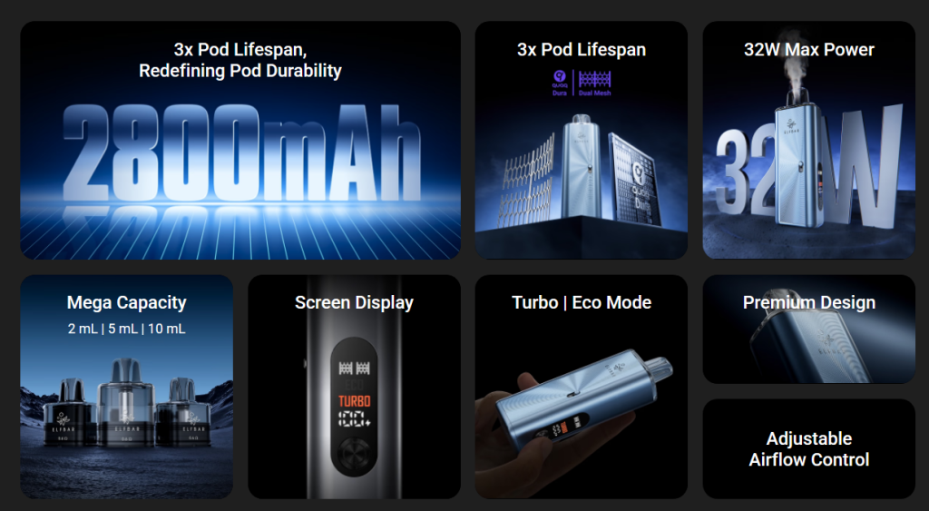 ELFBAR ELFX Mega Pod System Specification