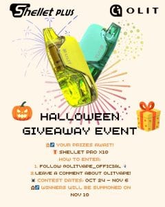 Olit – Win Shellet Pro 60,000 Puffs Vape Giveaway ×10