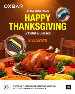 OXBAR – Thanksgiving Giveaway Win GTURBO + TRIFUSION Sets