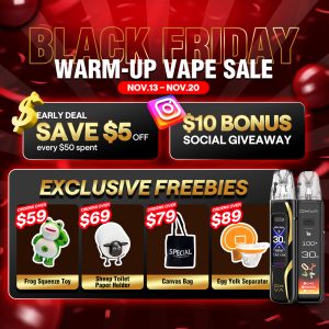 OXVA – Black Friday Deals Save $5/$50 + Free Gifts & $10