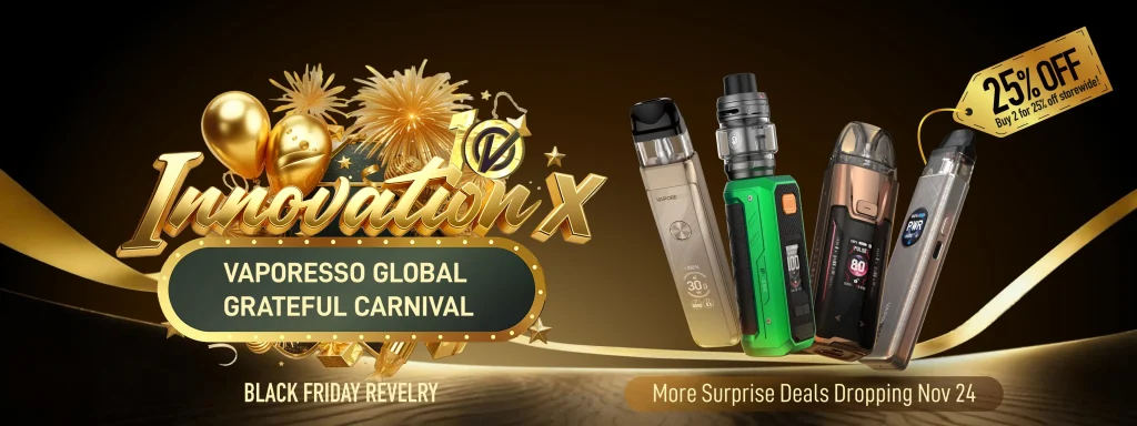 VAPORESSO is rolling out an epic month long Black Friday & Cyber Monday extravaganza