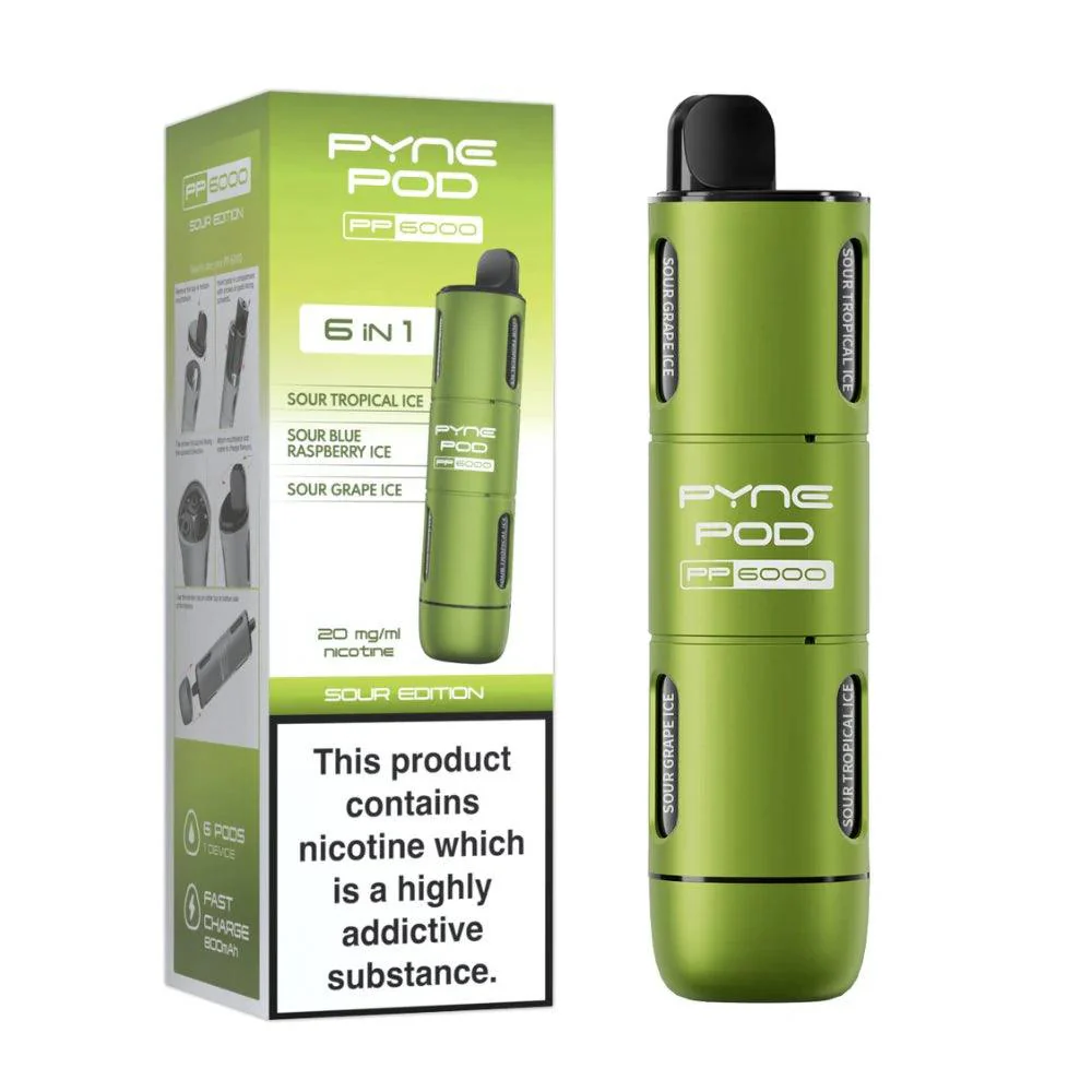Pyne pod pp6000 sour edition 6 in 1 6000 disposable vape